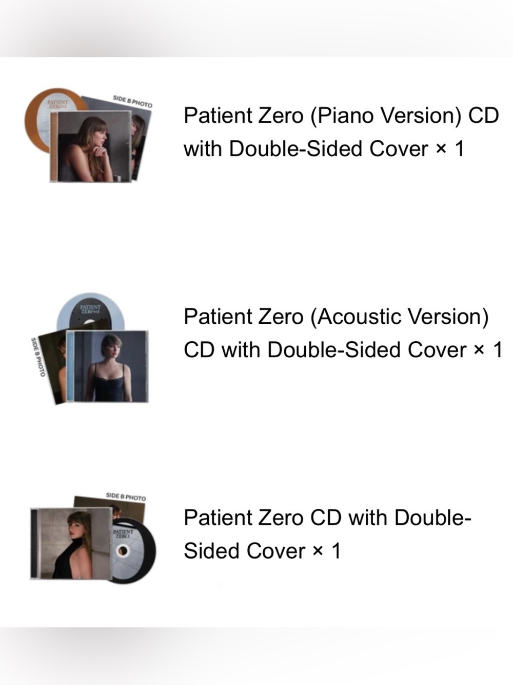 Taylor Swift Patient Zero CD - collectors edition